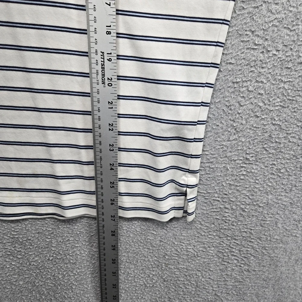 Polo Ralph Lauren Men Polo M White Embroidered Striped Button Classic